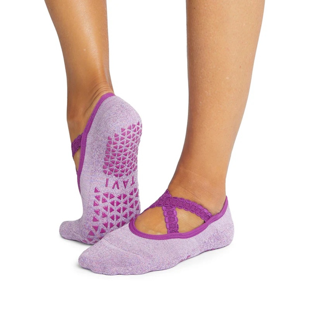 TAVI Chloe Grip Socks Organic Cotton Lilac NEW